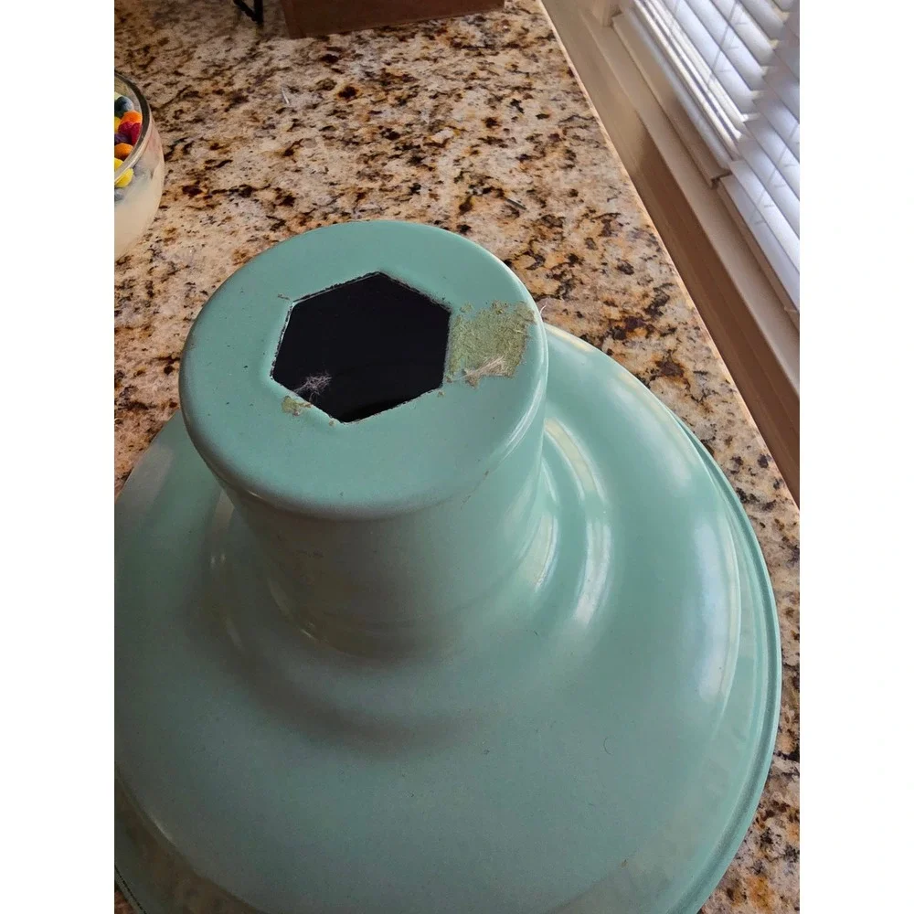 Barn Light USA Vintage Style Pendant Light‎ Shade Aqua Green Metal Industrial
